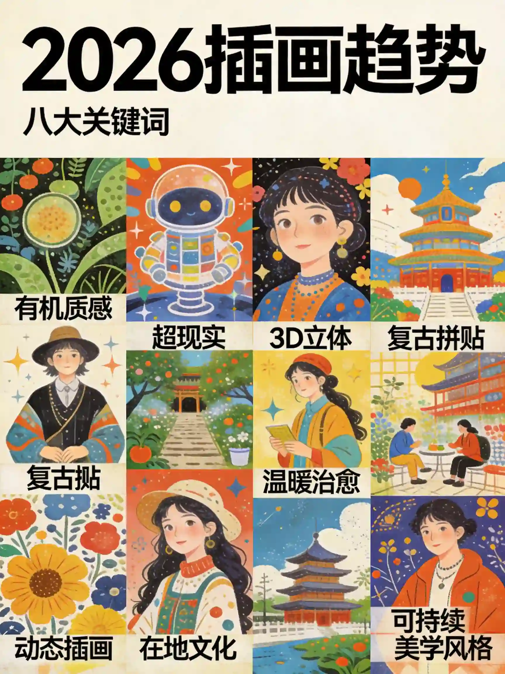 2026插画风格趋势报告，8大关键词看懂今年视觉风向