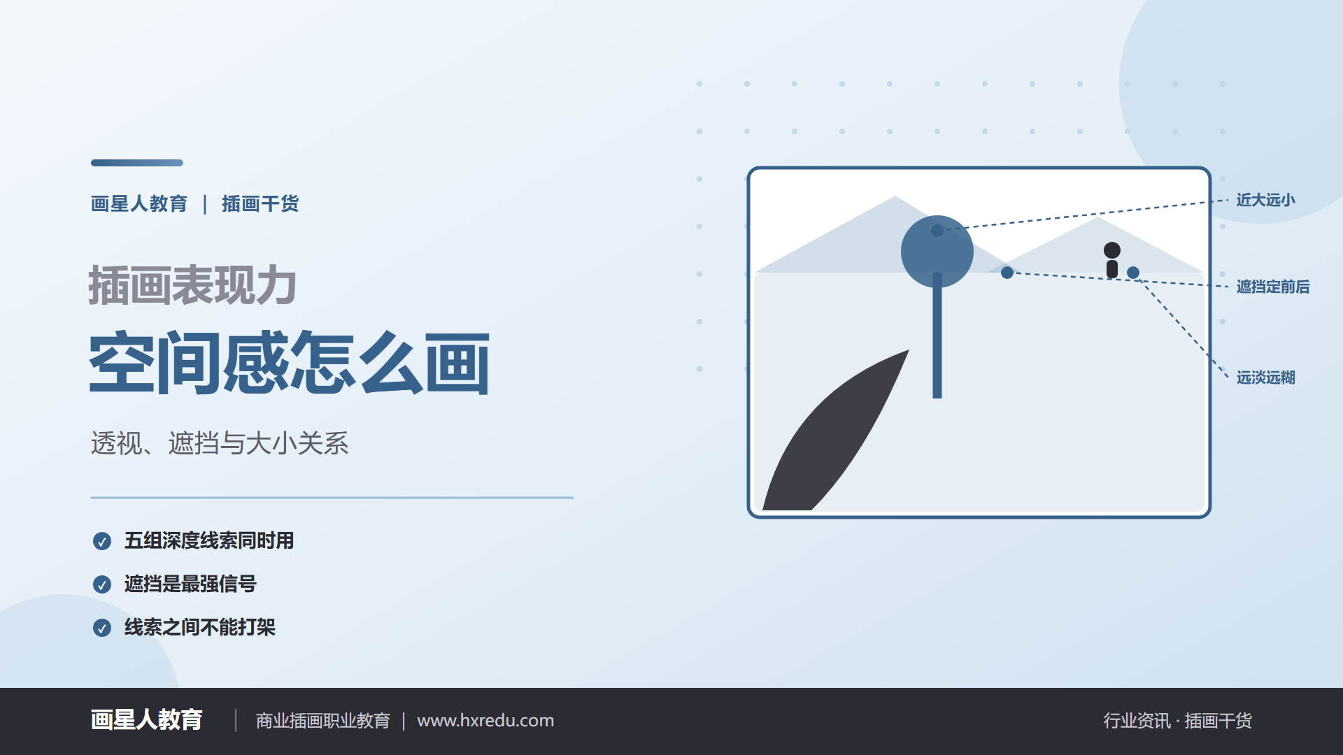行业资讯 - 「空间感怎么画」透视、遮挡与大小关系 | 画星人教育插画干货